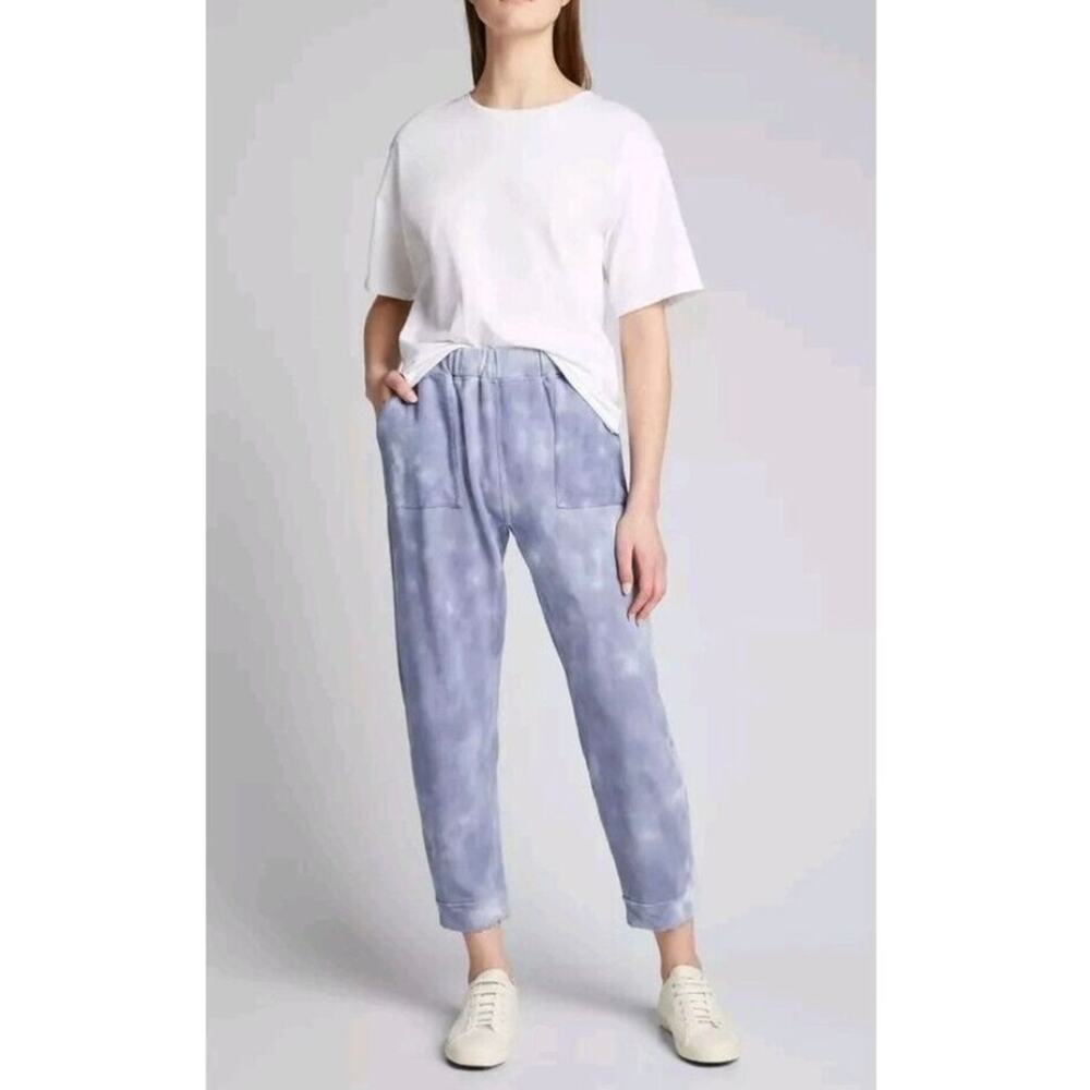 LoveShackFancy Blex Distressed Tie-Dyed Cotton Track Pants - Sweatpants - Size L